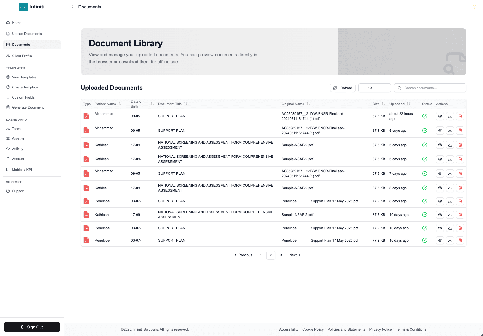 Upload & Document Library